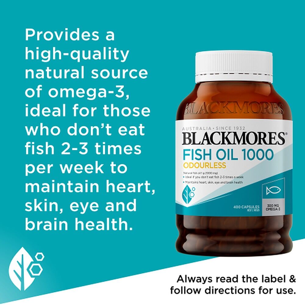 Blackmores Fish Oil 1000 Odourless 400 Capsules