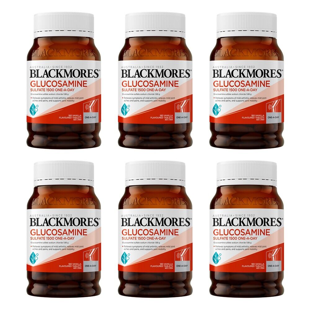 Blackmores Glucosamine Sulfate 1500 One-A-Day 180 Tablets Pack of 6