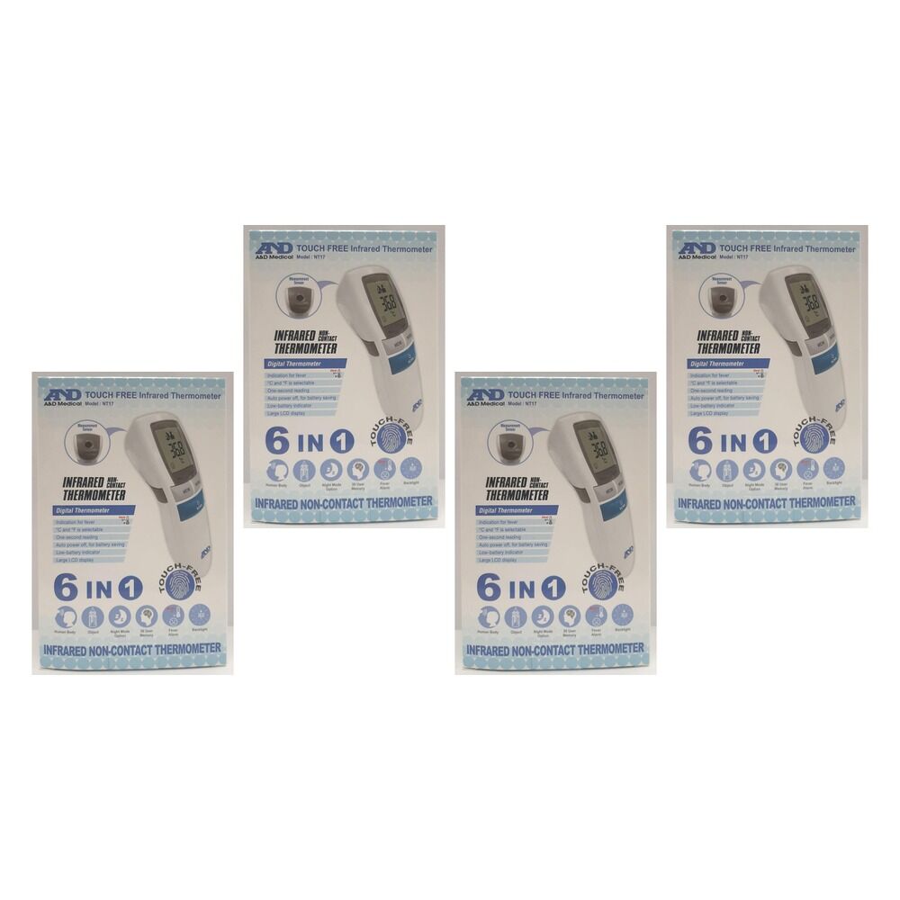 A&D Touch Free Infrared Thermometer Pack of 4