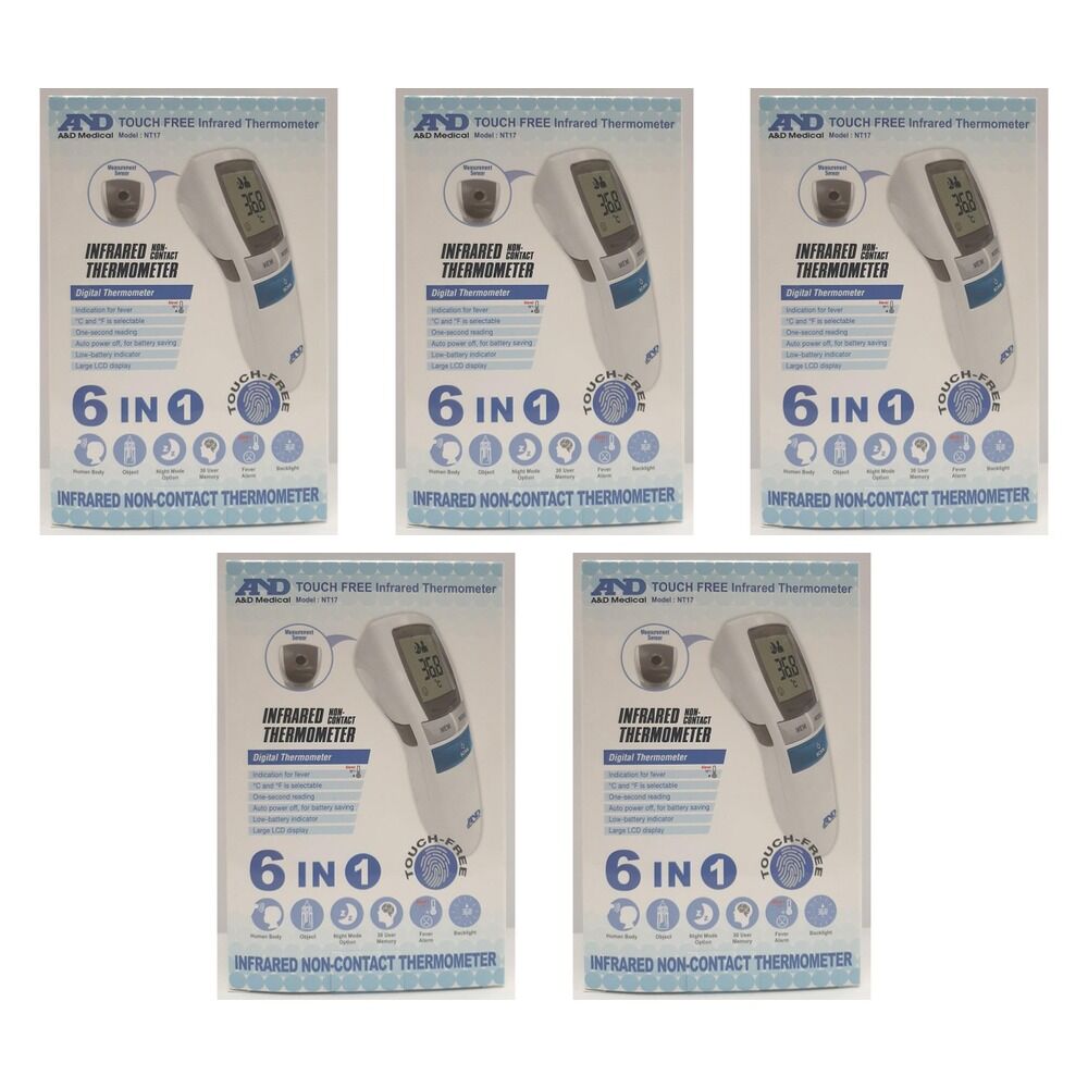 A&D Touch Free Infrared Thermometer Pack of 5