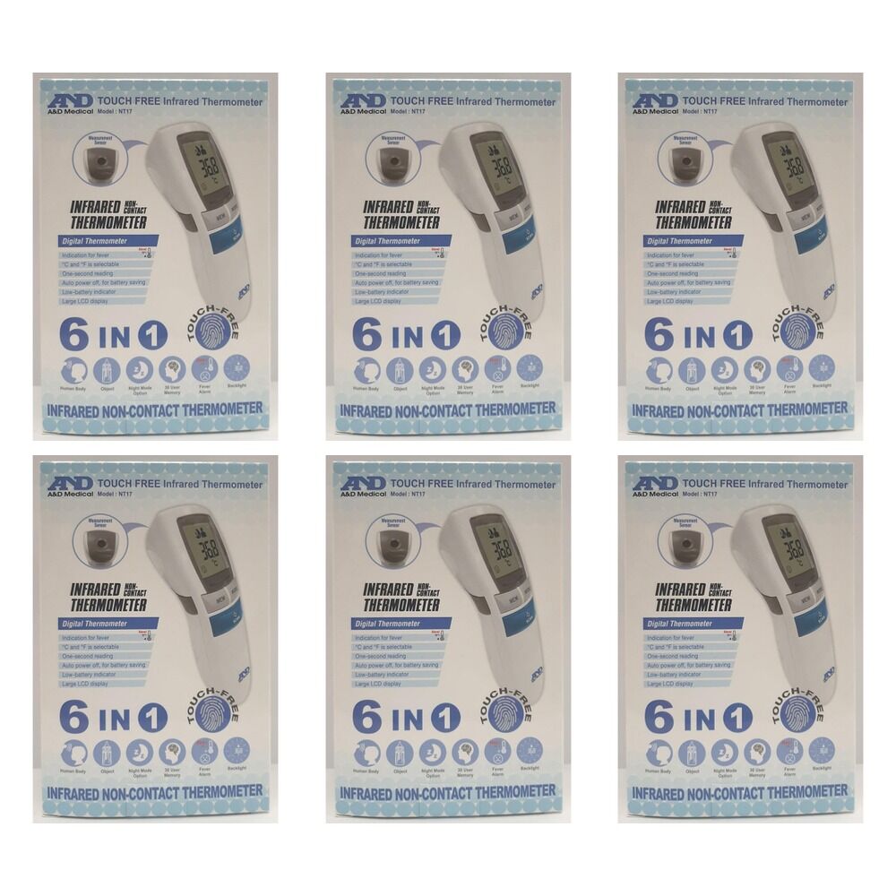 A&D Touch Free Infrared Thermometer Pack of 6