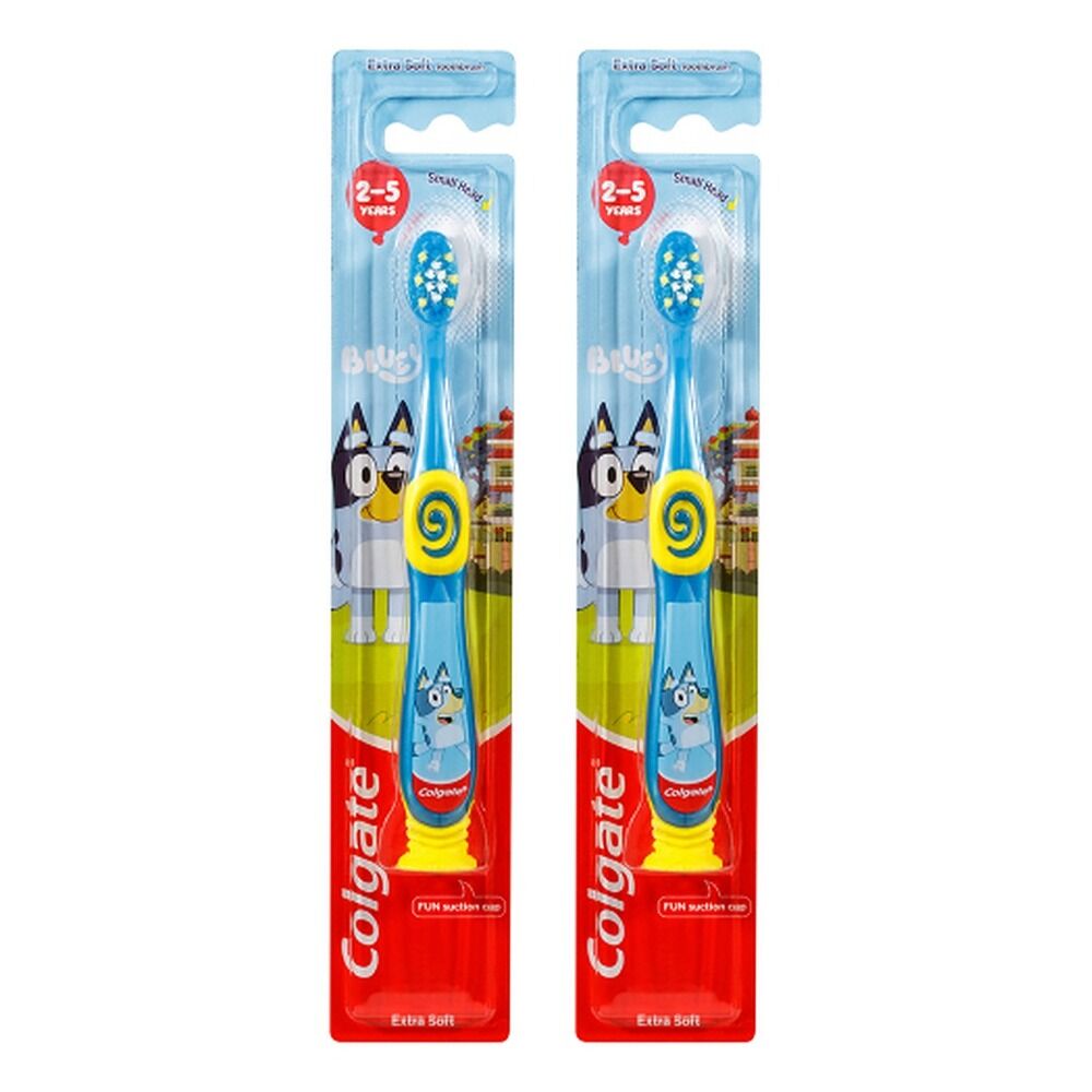 Colgate Kids Junior Bluey Toothbrush Extra Soft Pack of 2