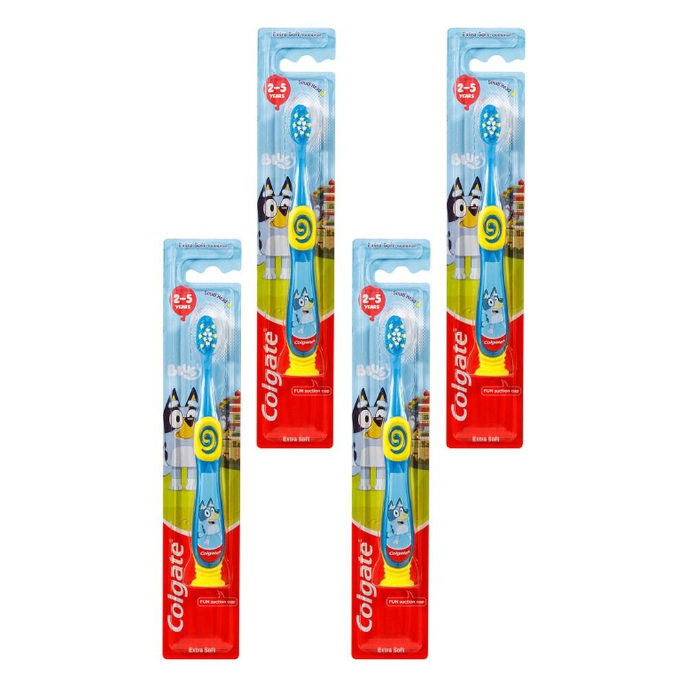Colgate Kids Junior Bluey Toothbrush Extra Soft Pack of 4