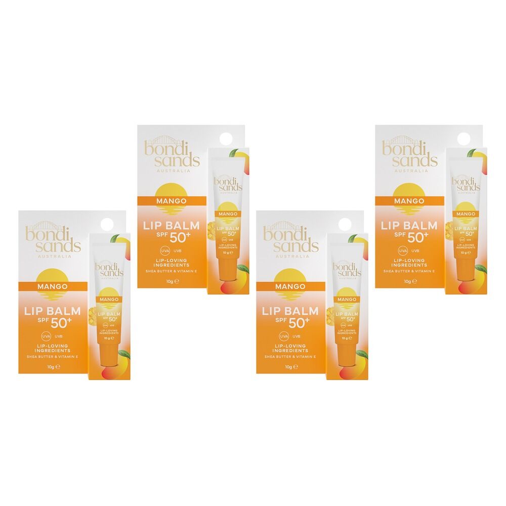 Bondi Sands Mango Lip Balm SPF50+ 10g x 6 Bundle of 4