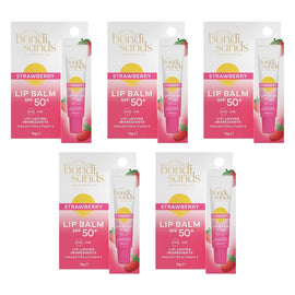 Bondi Sands Strawberry Lip Balm SPF50+ 10g x 6 Bundle of 5