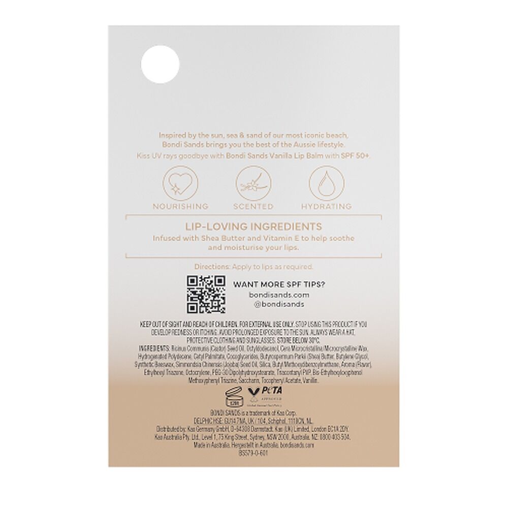 Bondi Sands Vanilla Lip Balm SPF50+ 10g