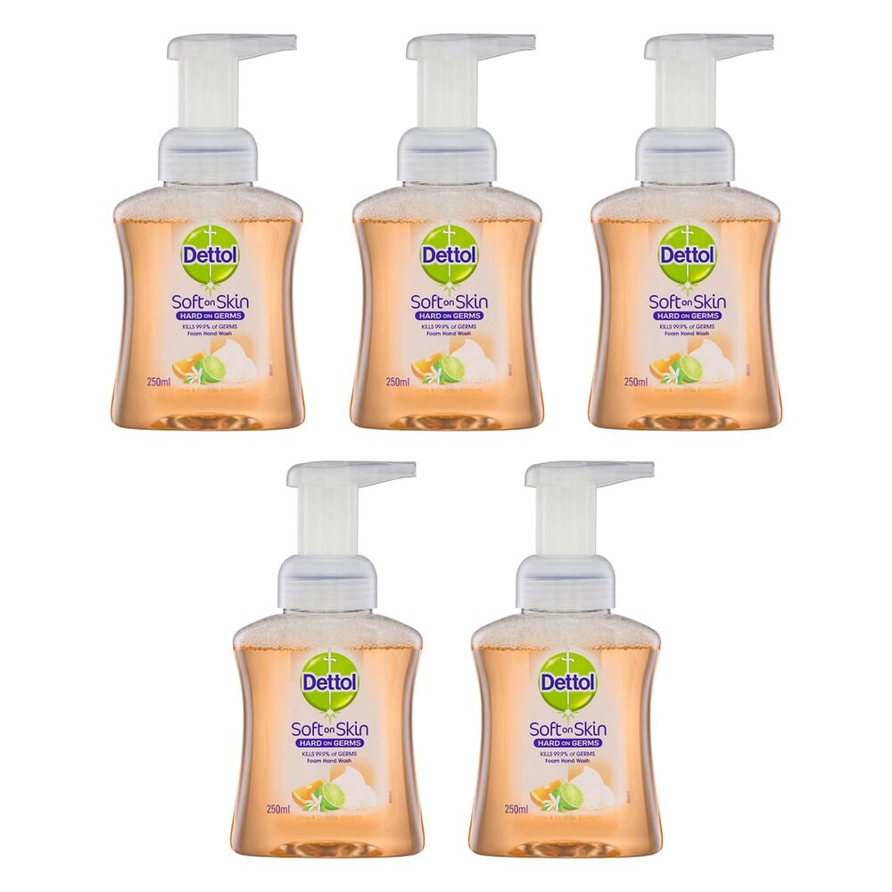 Dettol Foam Hand Wash Lime and Orange Blossom 250mL Pack of 5