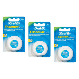Oral-B Essential Waxed Dental Floss Mint 50m Pack of 3