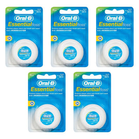 Oral-B Essential Waxed Dental Floss Mint 50m Pack of 5