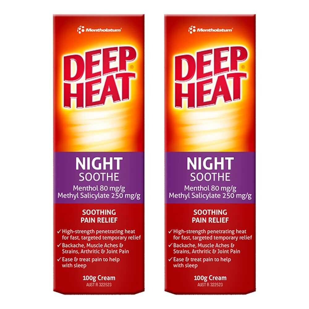 Deep Heat Night Soothe Pain Relief Cream 100g Pack of 2