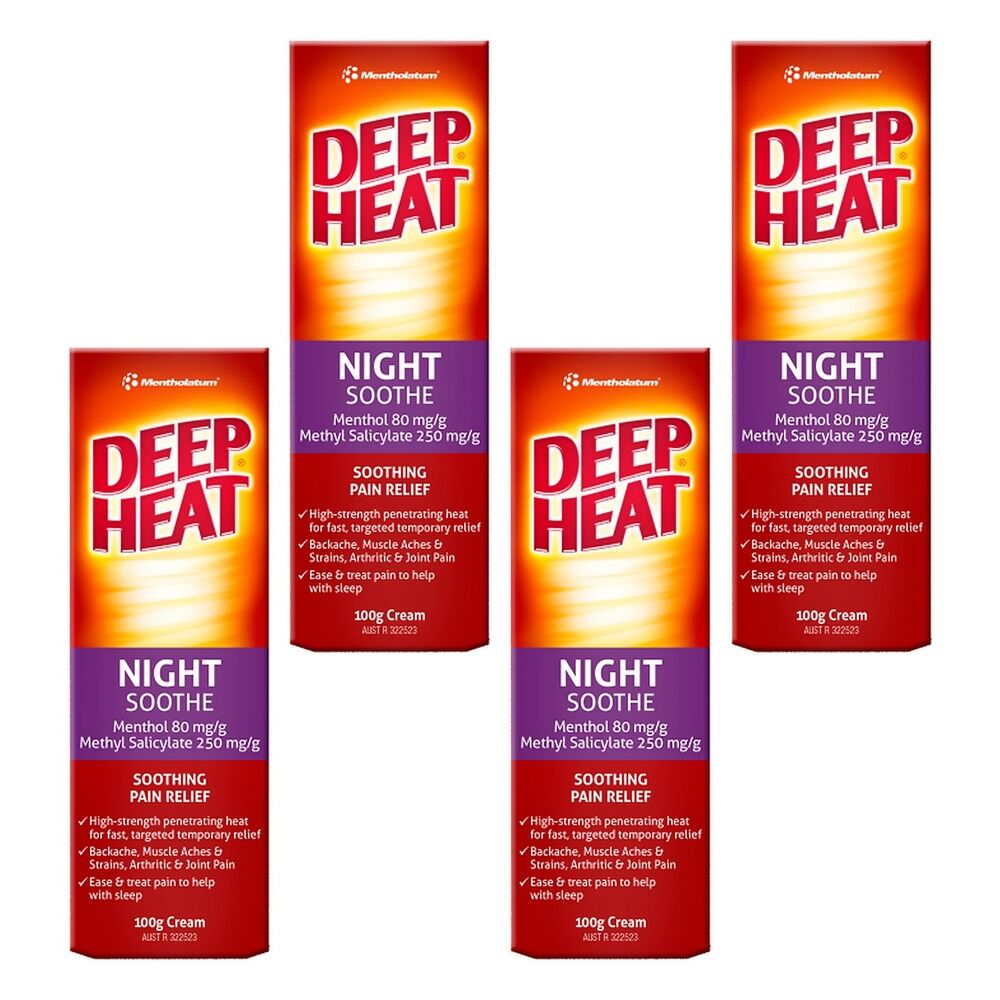 Deep Heat Night Soothe Pain Relief Cream 100g Pack of 4