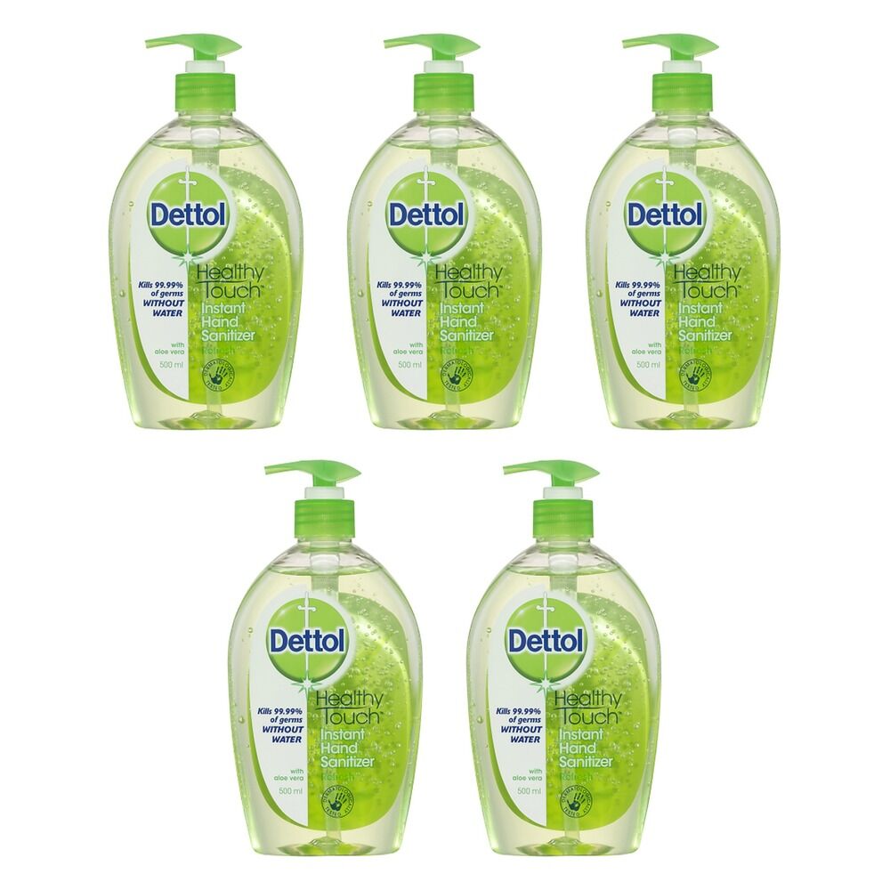 Dettol Healthy Touch Instant Hand Sanitiser Refresh 500mL Pack of 5