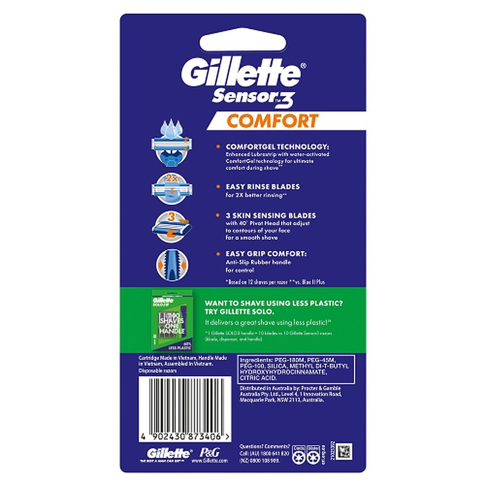 Gillette Sensor3 Comfort Disposable Razors 4 Pack