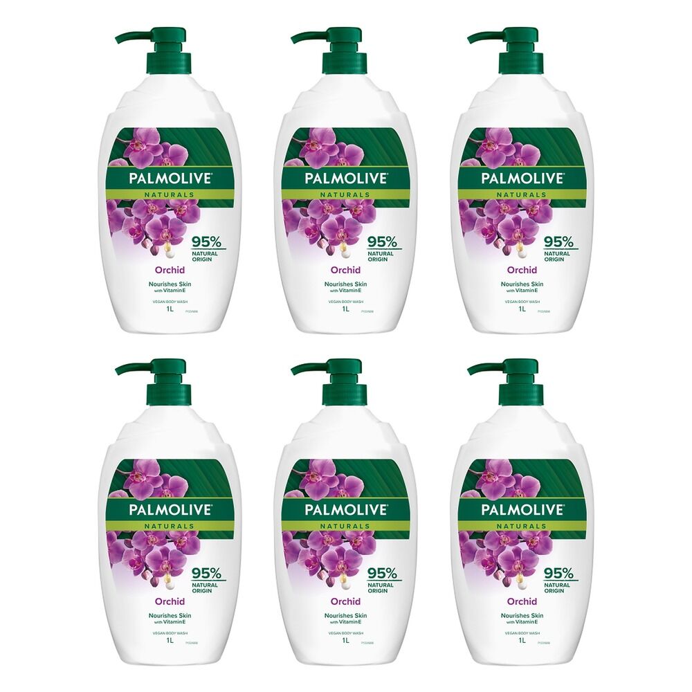 Palmolive Naturals Body Wash Milk & Orchid Shower Gel 1L x 3 Bundle of 6