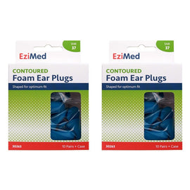 Ezy Dose EziMed Contoured Foam Ear Plugs 10 Pair + Case x 6 Bundle of 2