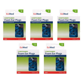Ezy Dose EziMed Contoured Foam Ear Plugs 10 Pair + Case x 6 Bundle of 5