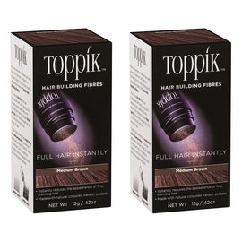 Toppik Hair Building Fibres Medium Brown 12g Pack of 2