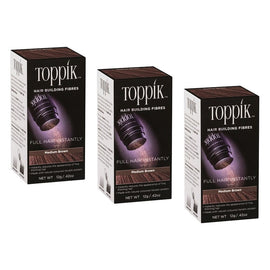 Toppik Hair Building Fibres Medium Brown 12g Pack of 3
