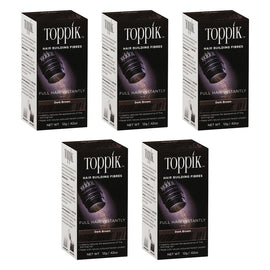 Toppik Hair Building Fibres Dark Brown 12g Pack of 5