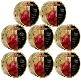 Simpkins Rhubarb Custard Drops 8 x 175g Tins British Retro Travel Sweets