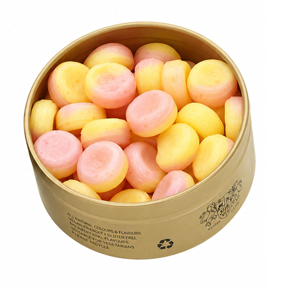 Simpkins Rhubarb and Custard Drops 175g Tin Sweets Candy Lollies