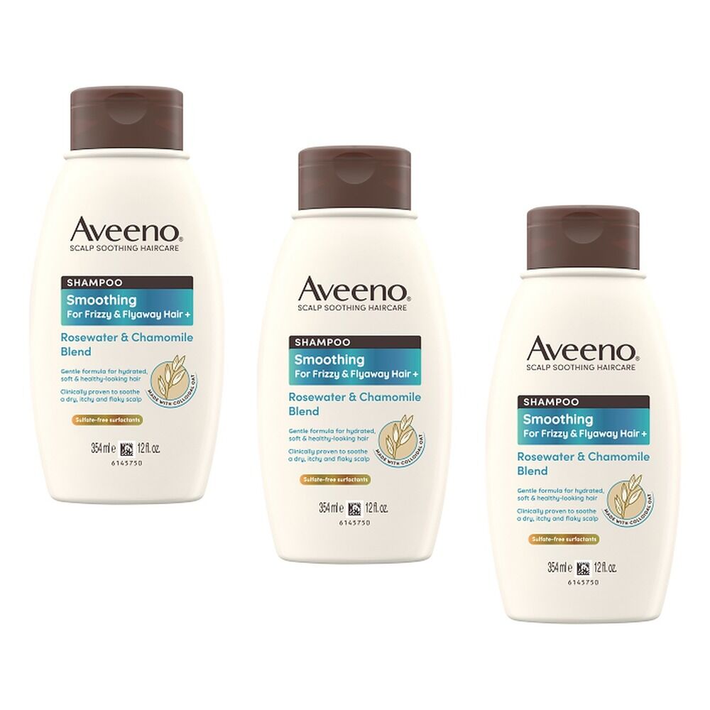 Aveeno Rose Water & Chamomile Shampoo for Dry Hair 354mL Pack of 3