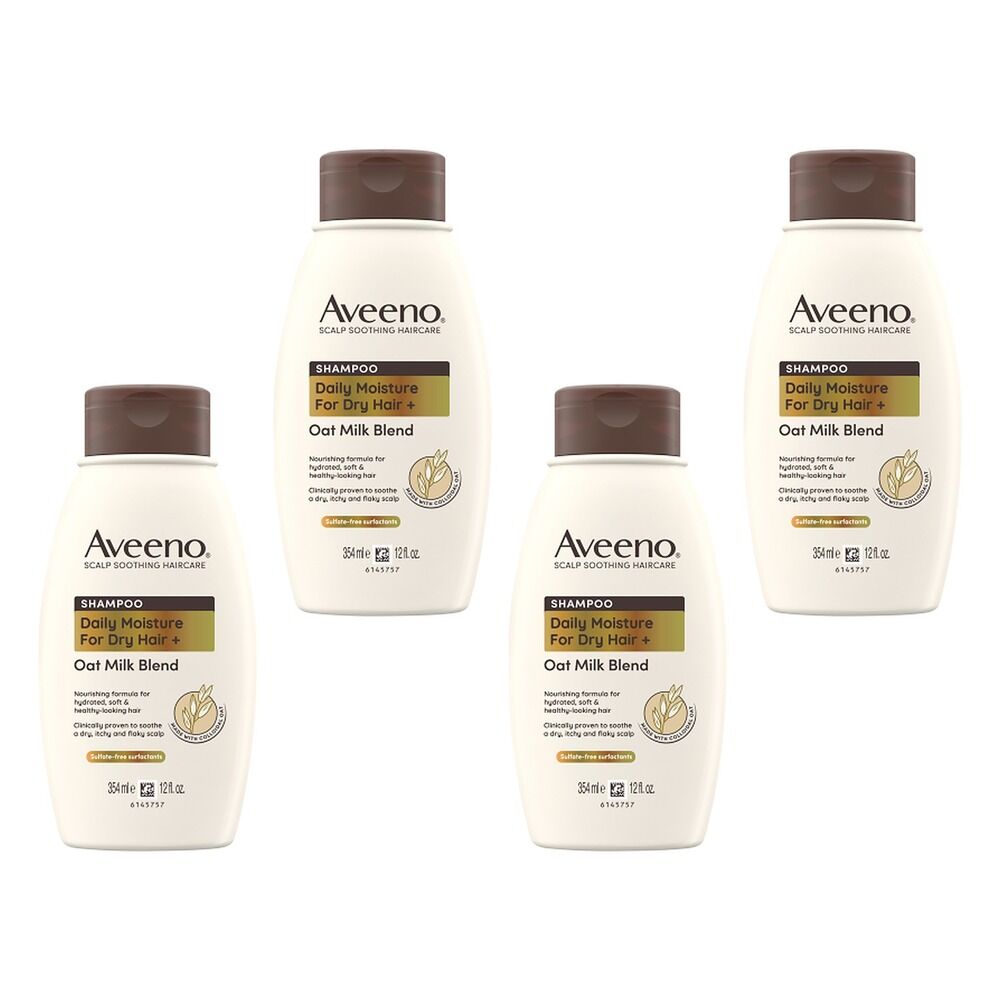 Aveeno Oat Milk Blend Moisturising Shampoo for Dry & Damaged Hair Pack of 4