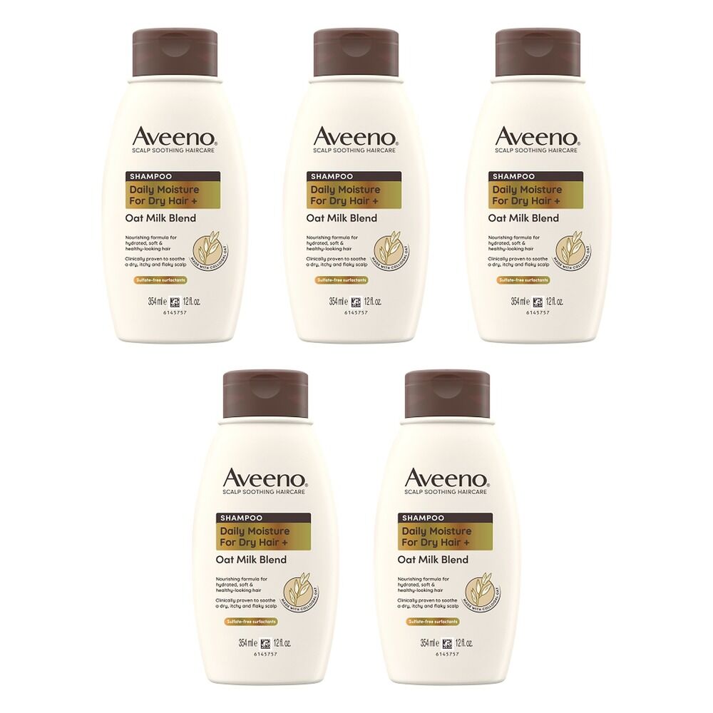 Aveeno Oat Milk Blend Moisturising Shampoo for Dry & Damaged Hair Pack of 5