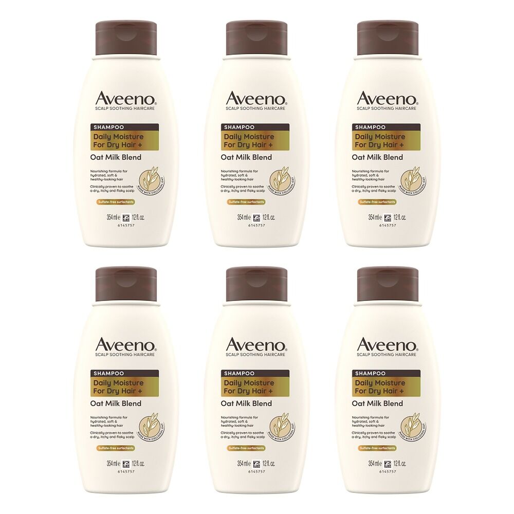 Aveeno Oat Milk Blend Moisturising Shampoo for Dry & Damaged Hair Pack of 6