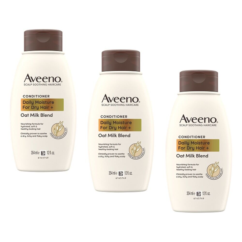 Aveeno Oat Milk Blend Moisturising Conditioner for Dry & Damaged Hair Pack of 3