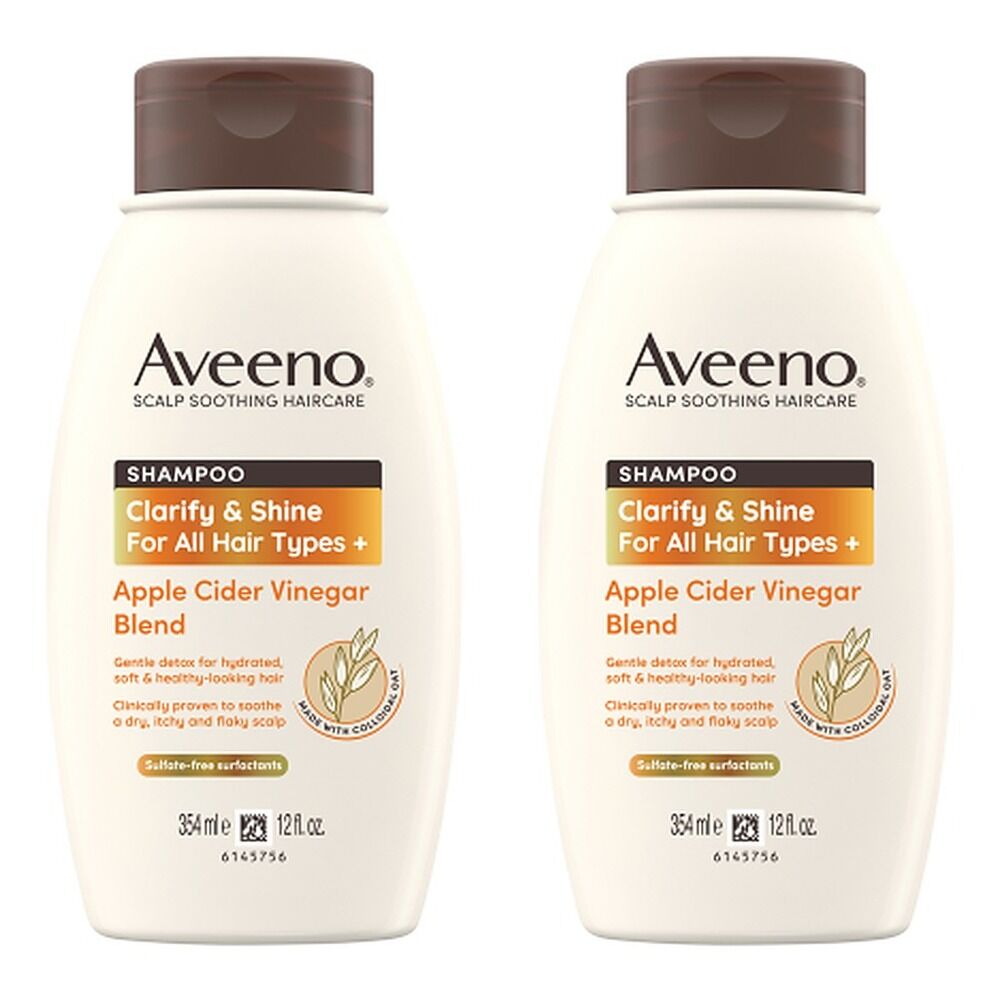 Aveeno Apple Cider Vinegar Clarifying Shampoo for Dull Hair 354mL Pack of 2