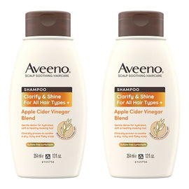 Aveeno Apple Cider Vinegar Clarifying Shampoo for Dull Hair 354mL Pack of 2