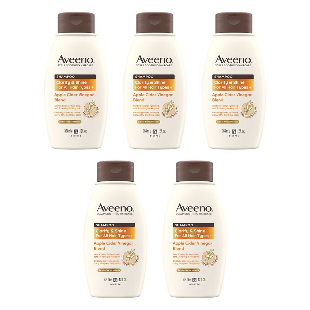 Aveeno Apple Cider Vinegar Clarifying Shampoo for Dull Hair 354mL Pack of 5