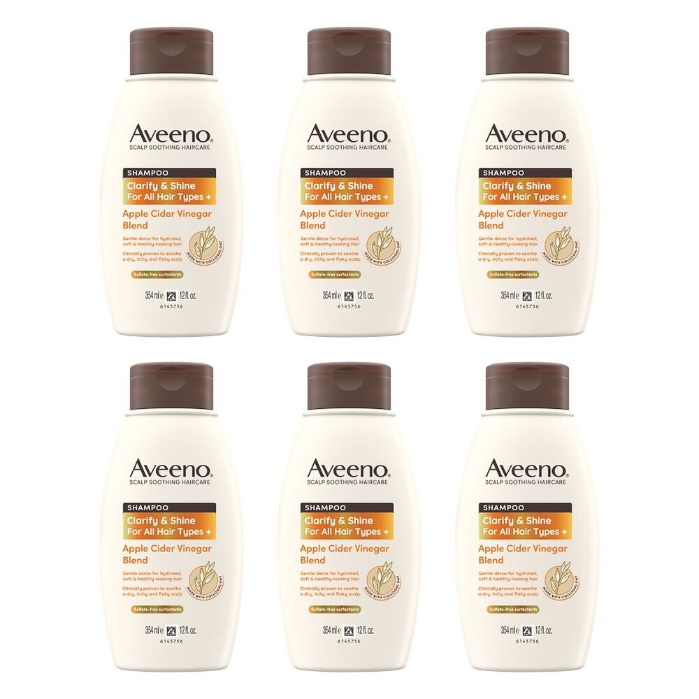 Aveeno Apple Cider Vinegar Clarifying Shampoo for Dull Hair 354mL Pack of 6