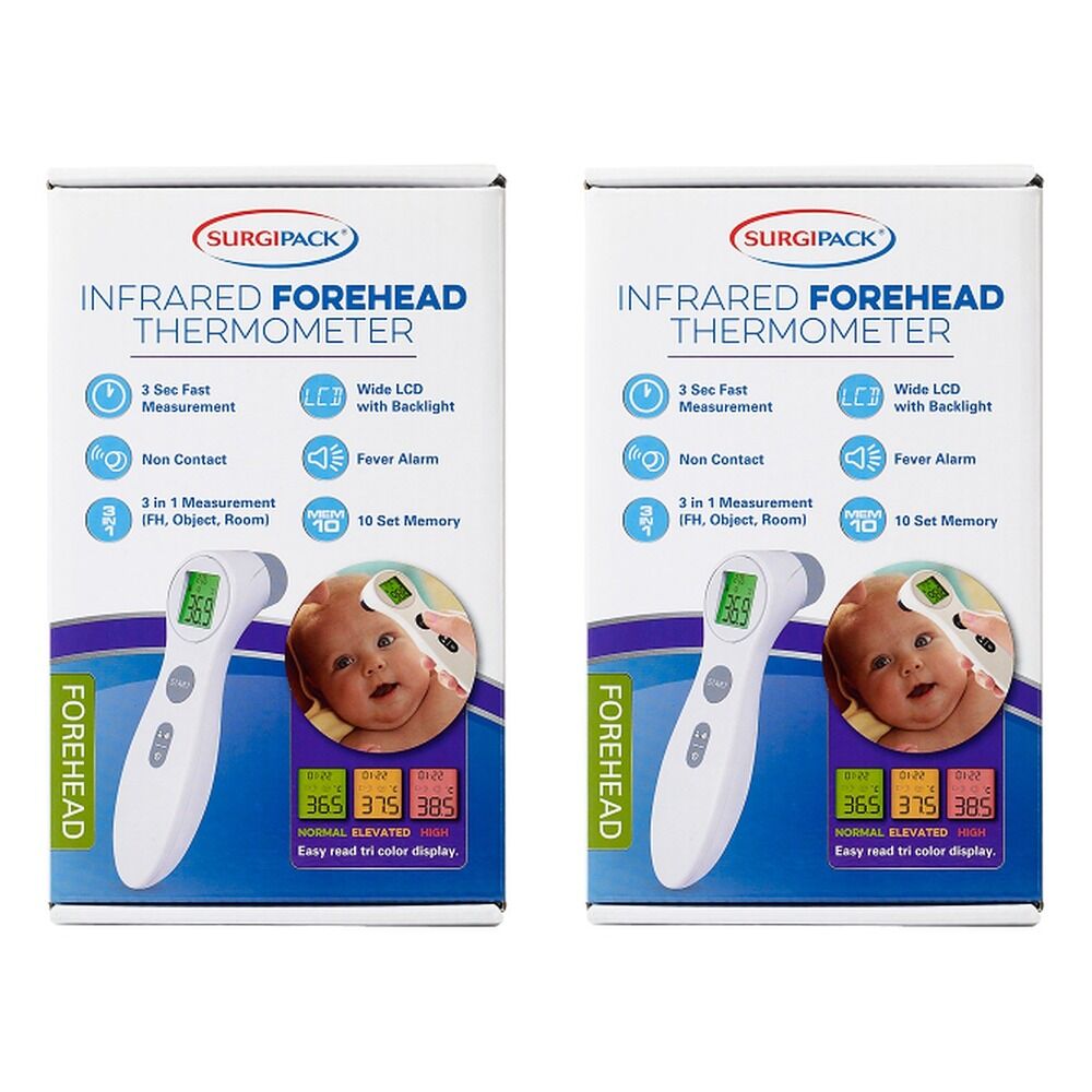 SurgiPack Infrared Forehead Thermometer Pack of 2