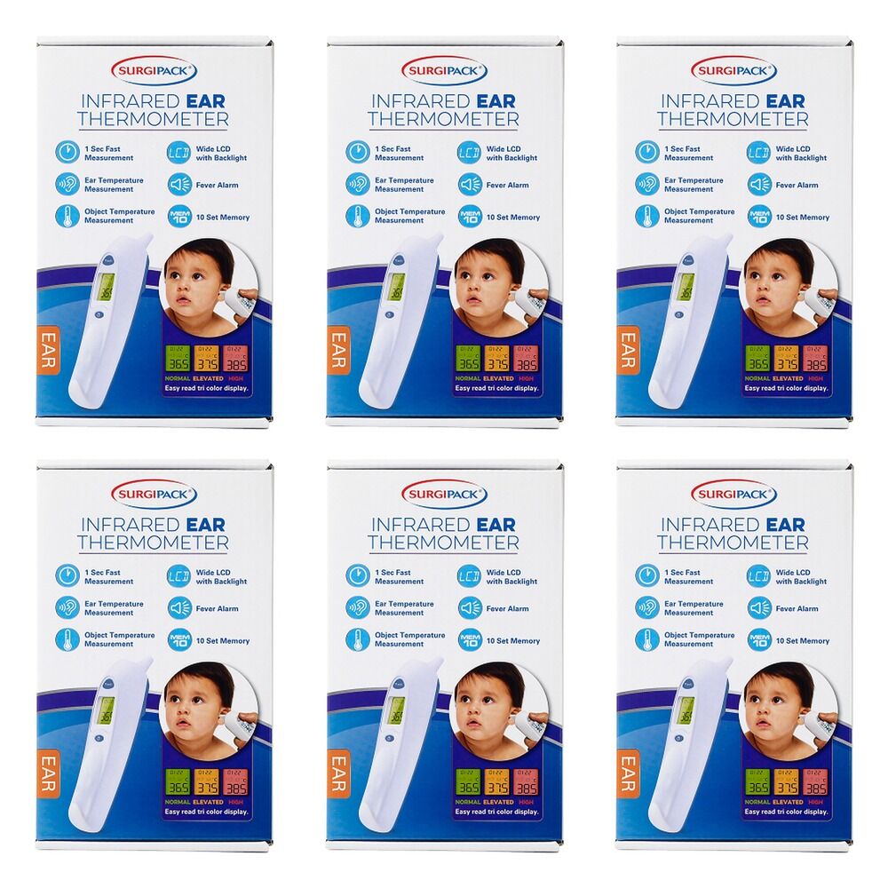 SurgiPack Infrared Ear Thermometer Pack of 6