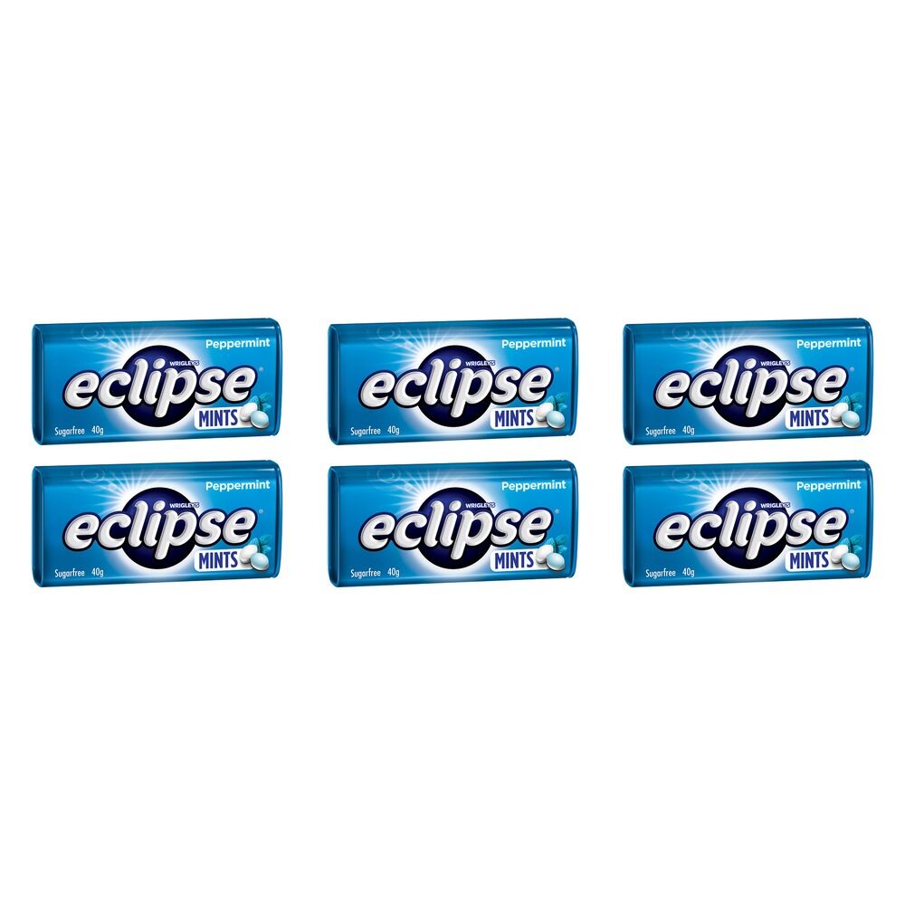 Eclipse Peppermint Sugar Free Mints 40g x 12 Bundle of 6