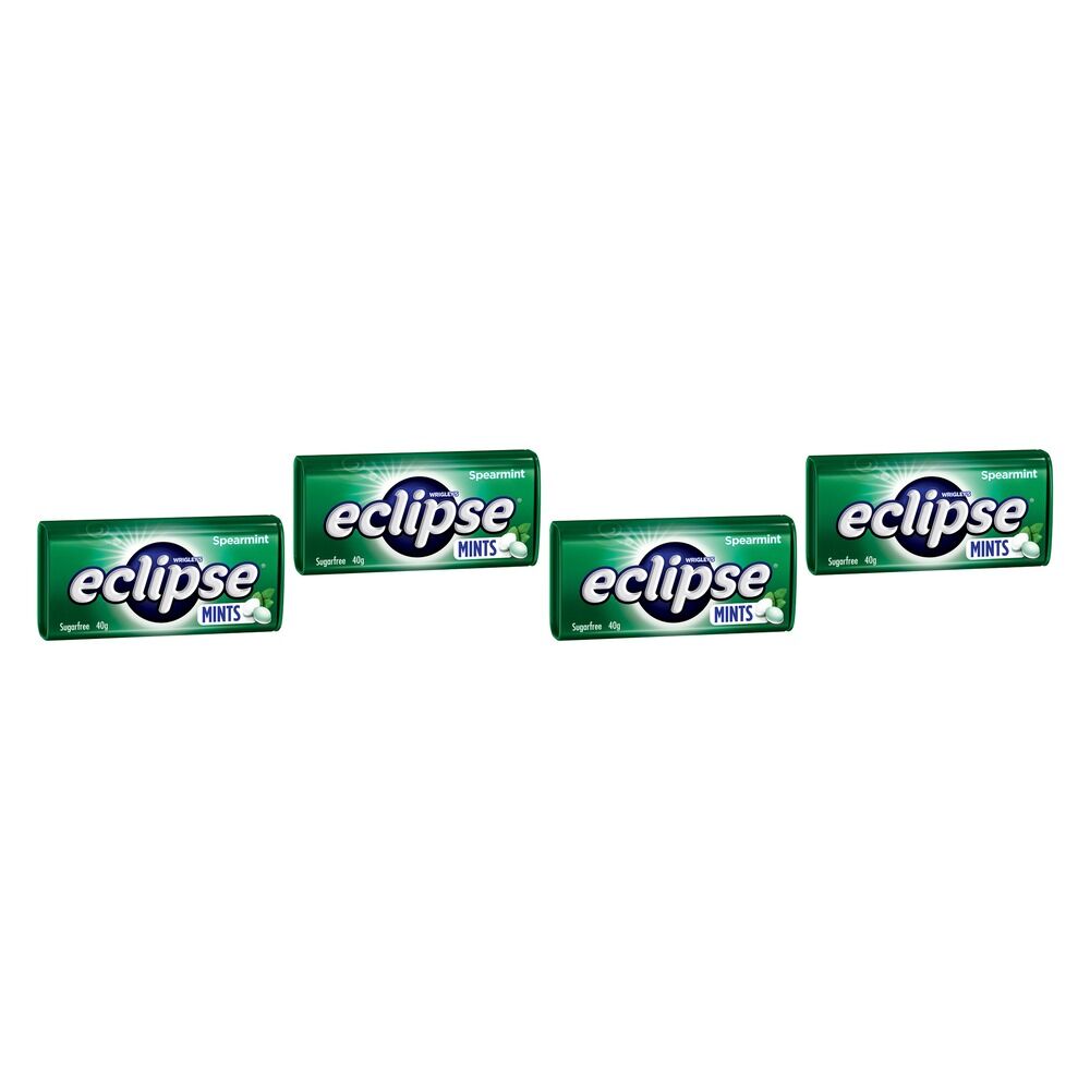 Eclipse Spearmint Sugar Free Mints 40g x 12 Bundle of 4