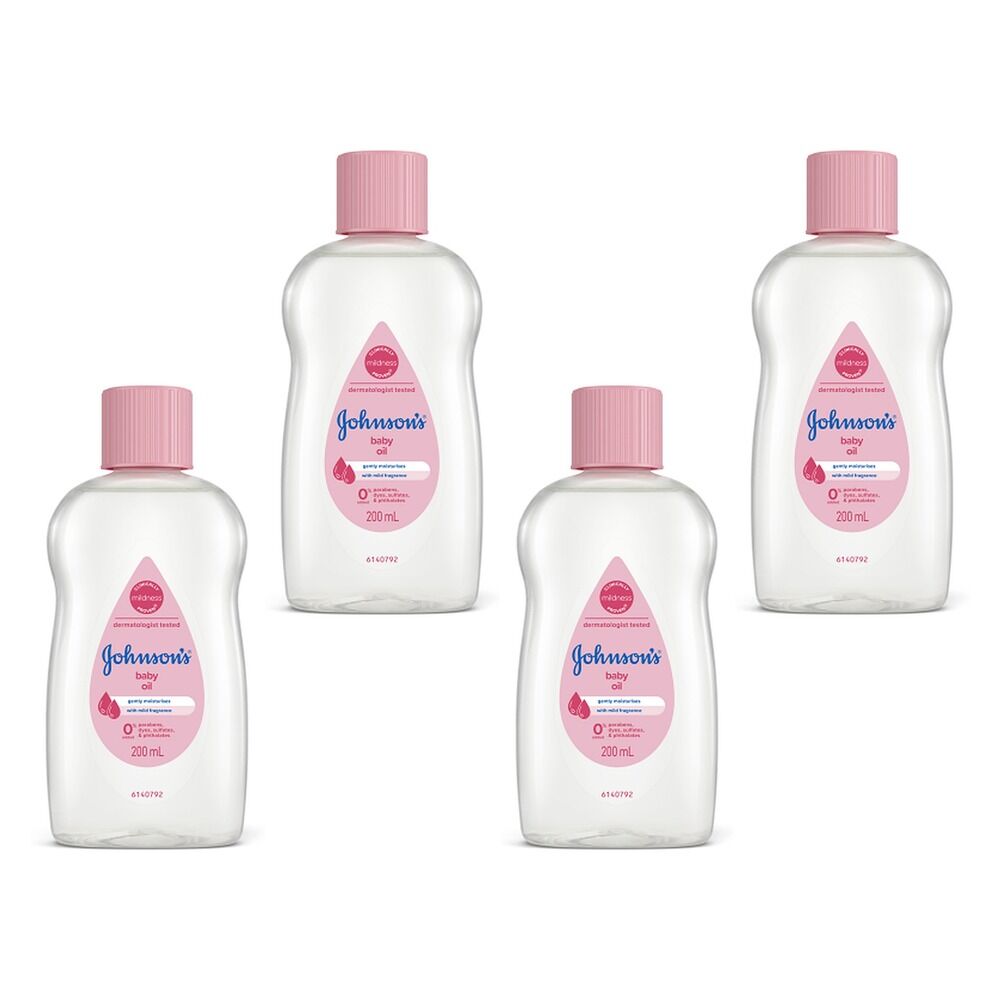 Johnson's Baby Oil 200mL Pack of 4