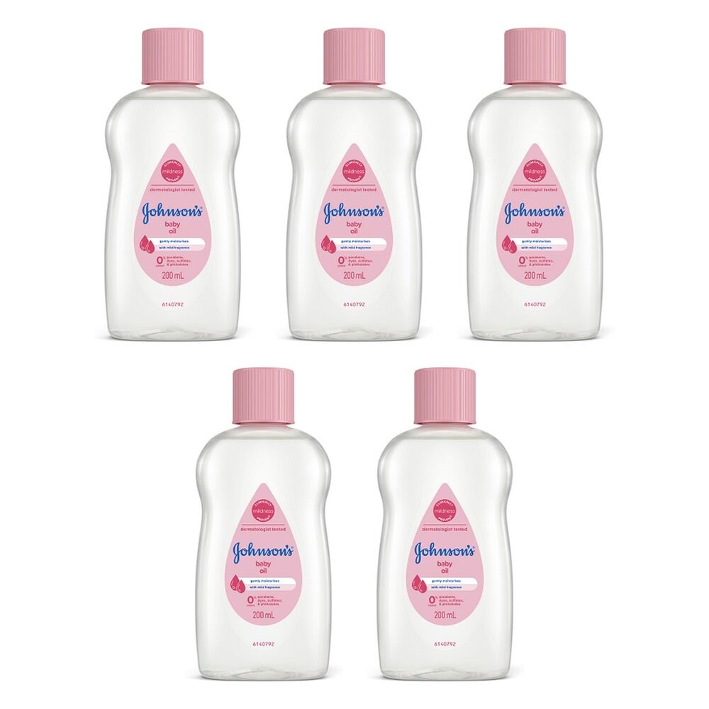 Johnson's Baby Oil 200mL Pack of 5