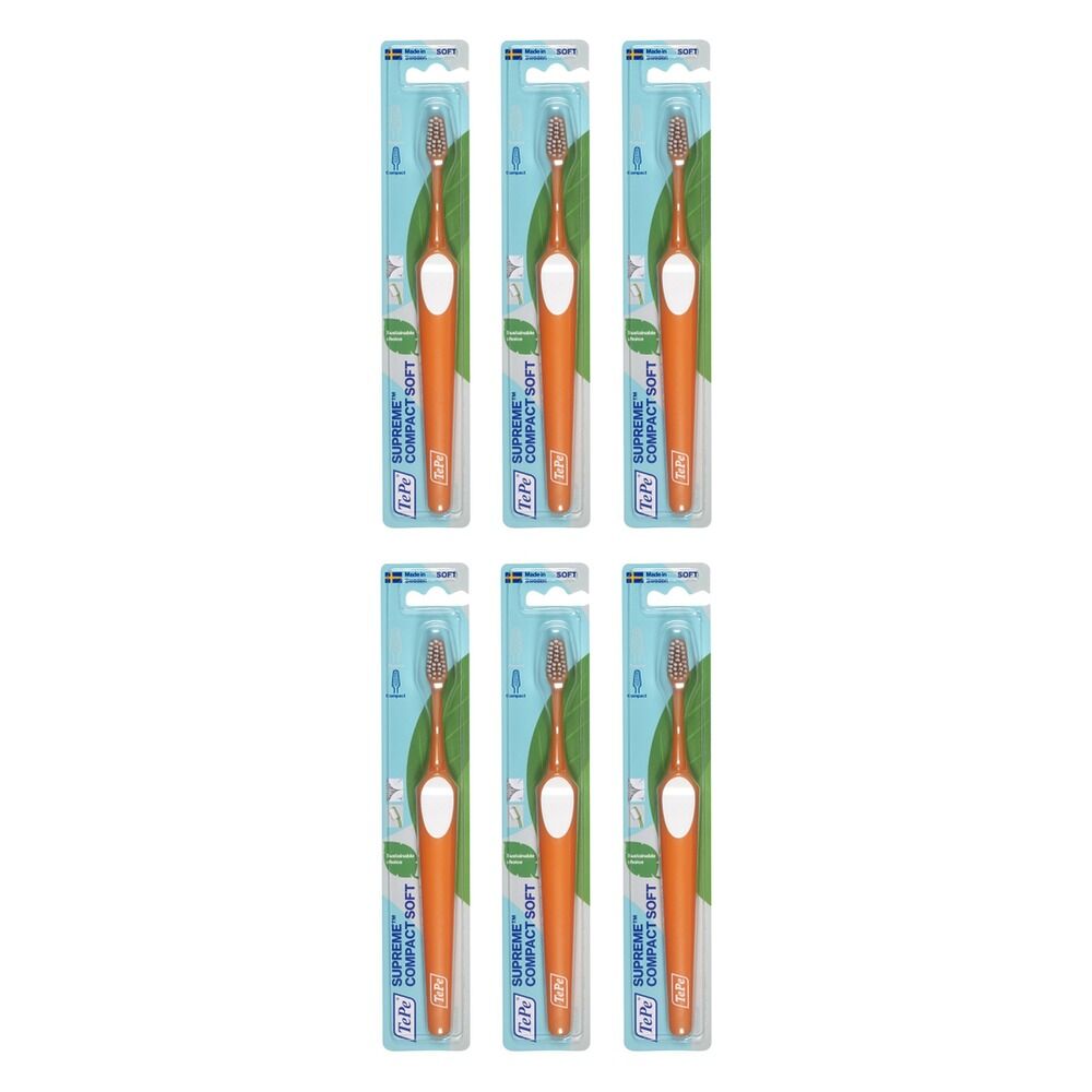 TEPE Supreme Compact Soft Toothbrush Pack of 6