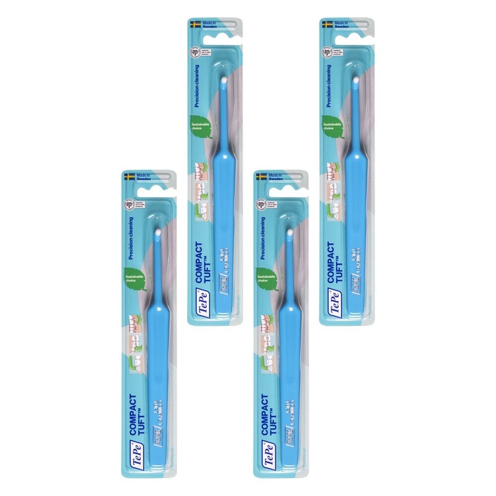 TEPE Compact Tuft Toothbrush Pack of 4