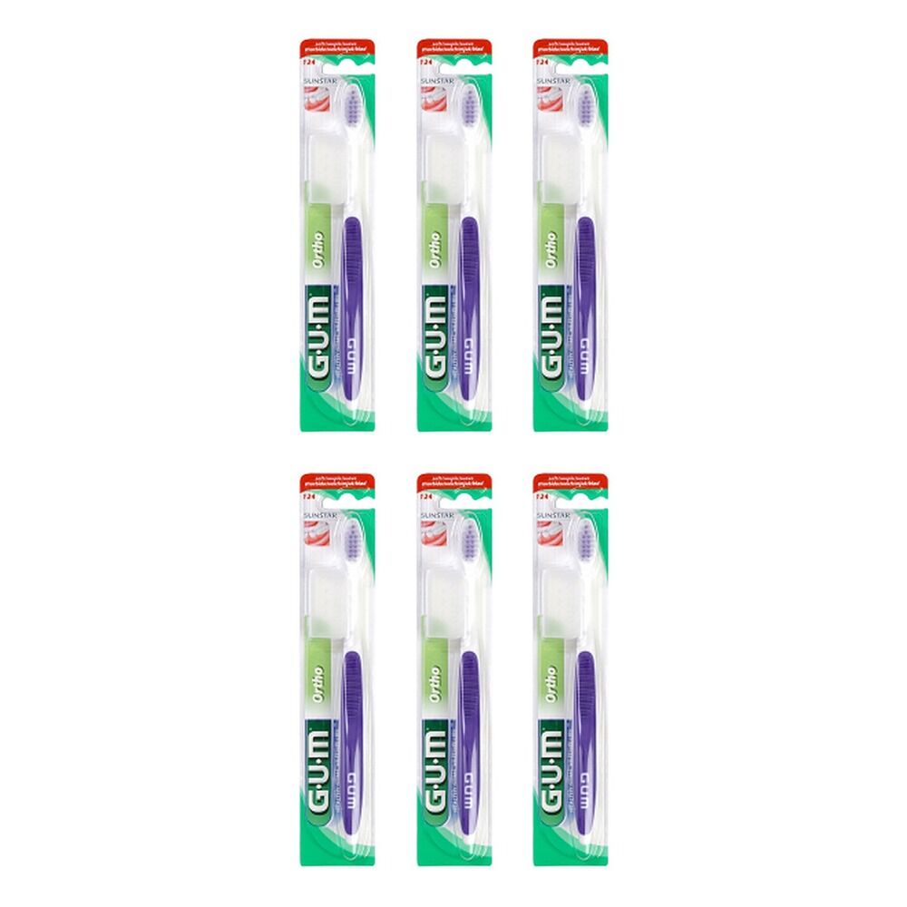 G.U.M Orthodontic Toothbrush With Cap Pack of 6