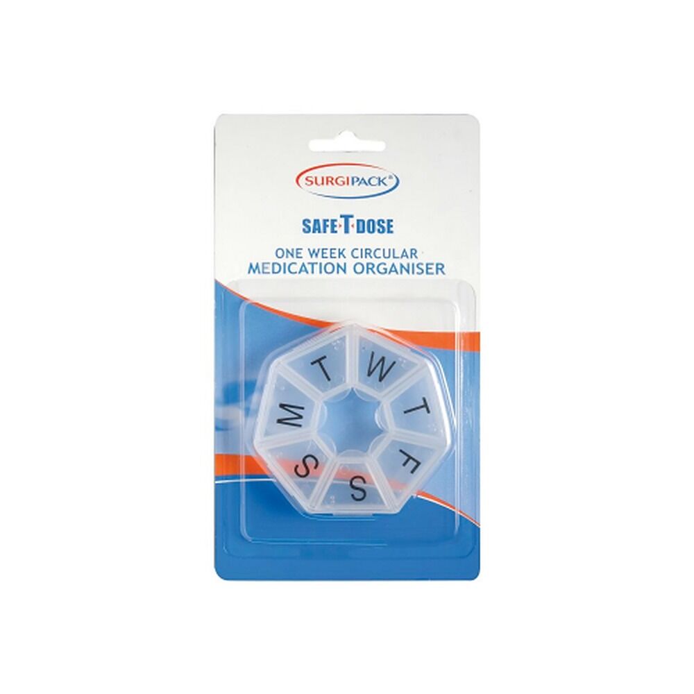 SurgiPack Safe-T-Dose Weekly Round Pill Organiser