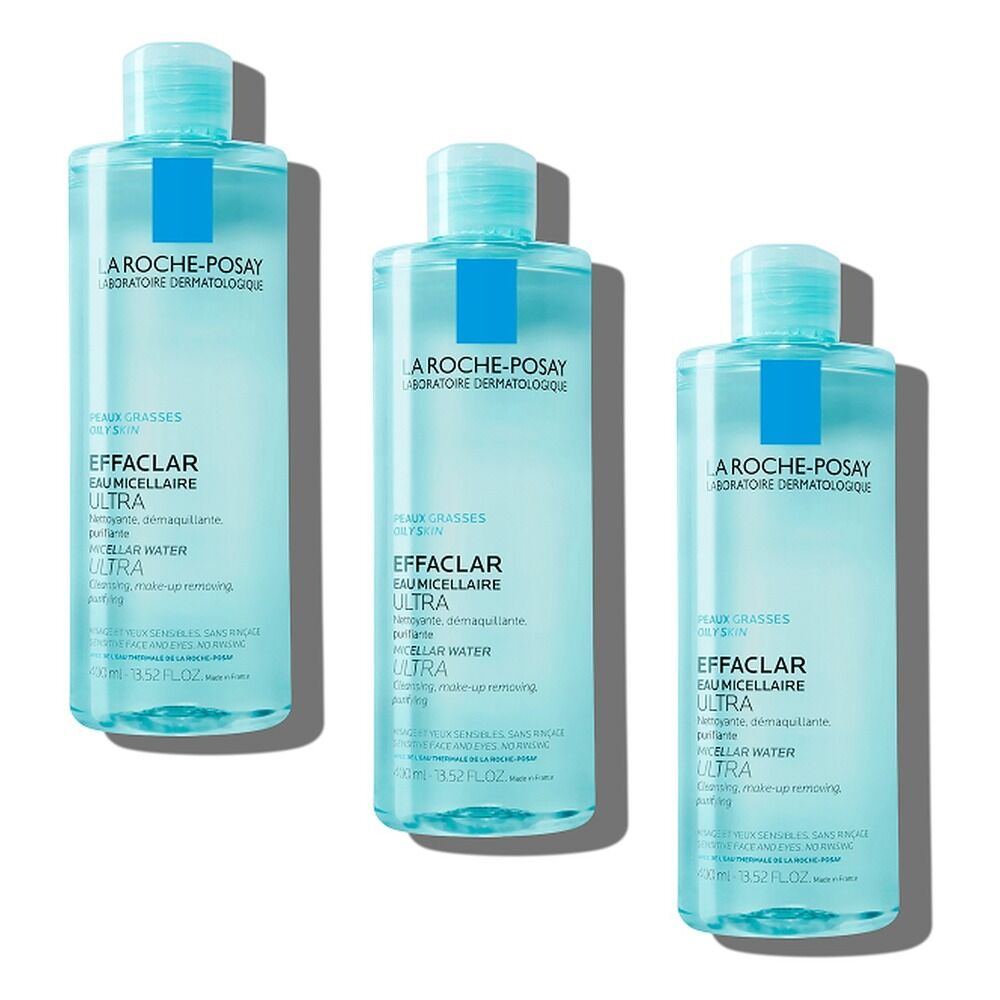 La Roche-Posay Effaclar Micellar Water 400mL Pack of 3