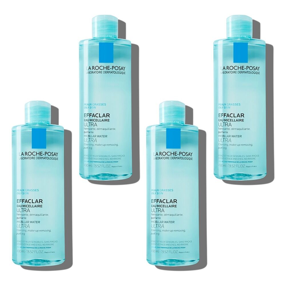 La Roche-Posay Effaclar Micellar Water 400mL Pack of 4