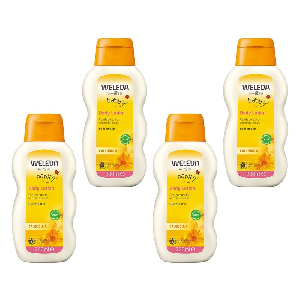 Weleda Calendula Baby Body Lotion 200mL Pack of 4