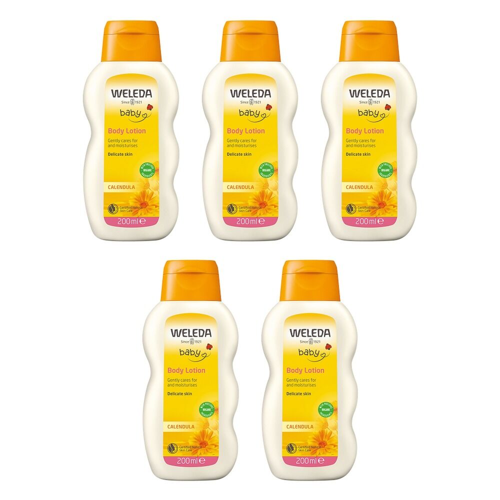 Weleda Calendula Baby Body Lotion 200mL Pack of 5