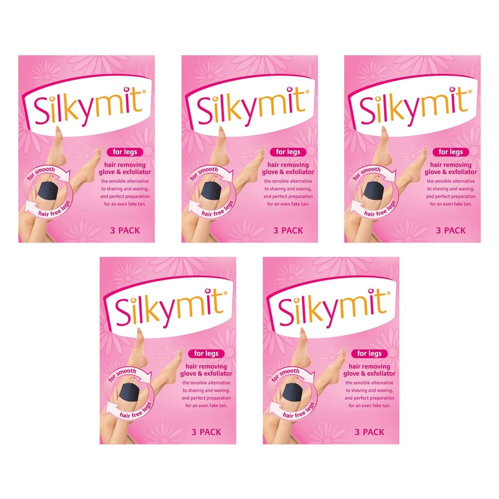 Silky Mit Hair Removal Glove 3 Pack Bundle of 5