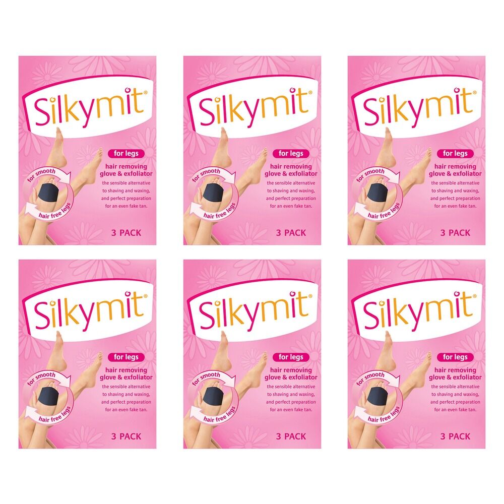 Silky Mit Hair Removal Glove 3 Pack Bundle of 6